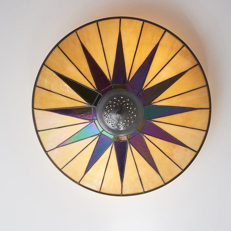 Interiors 1900 Dark Star Grande Lampada da Soffitto Tiffany Flush