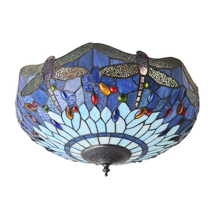 Luce da soffitto Tiffany Medium Drago Blu