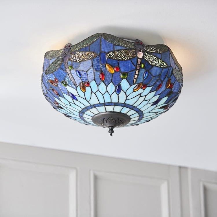 Luce da soffitto Tiffany Medium Drago Blu