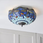 Luce da soffitto Tiffany Medium Drago Blu