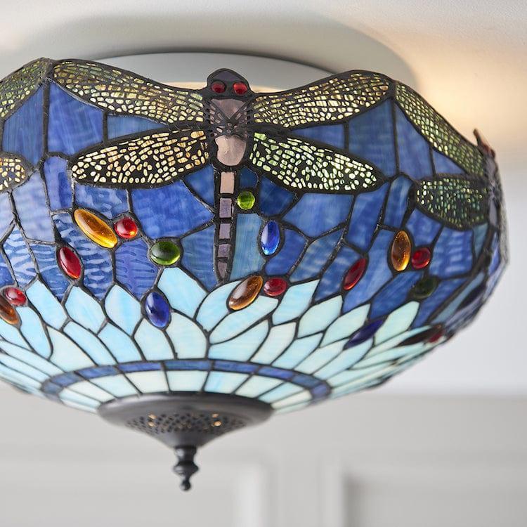 Luce da soffitto Tiffany Medium Drago Blu