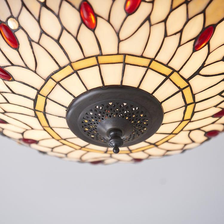 Lampada da soffitto Tiffany Beige Libellula Media