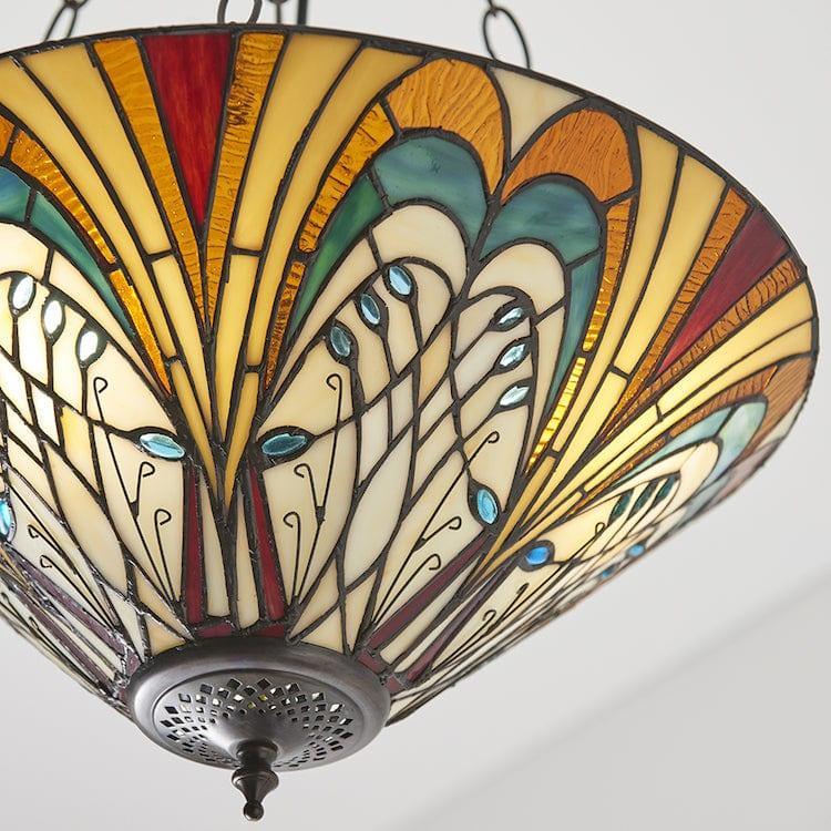 Interiors 1900 Hector Medium Lampada da Soffitto Tiffany Invertita