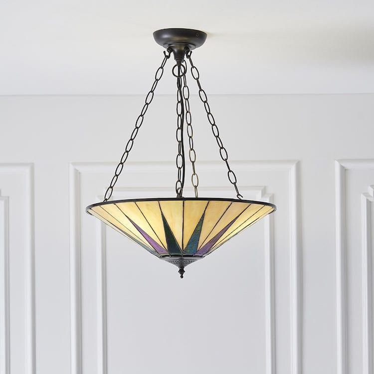 Lampadario Invertito Tiffany Dark Star Grande
