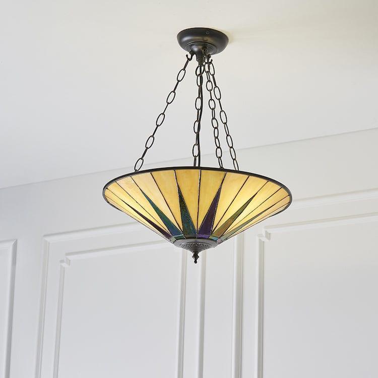 Lampadario Invertito Tiffany Dark Star Grande