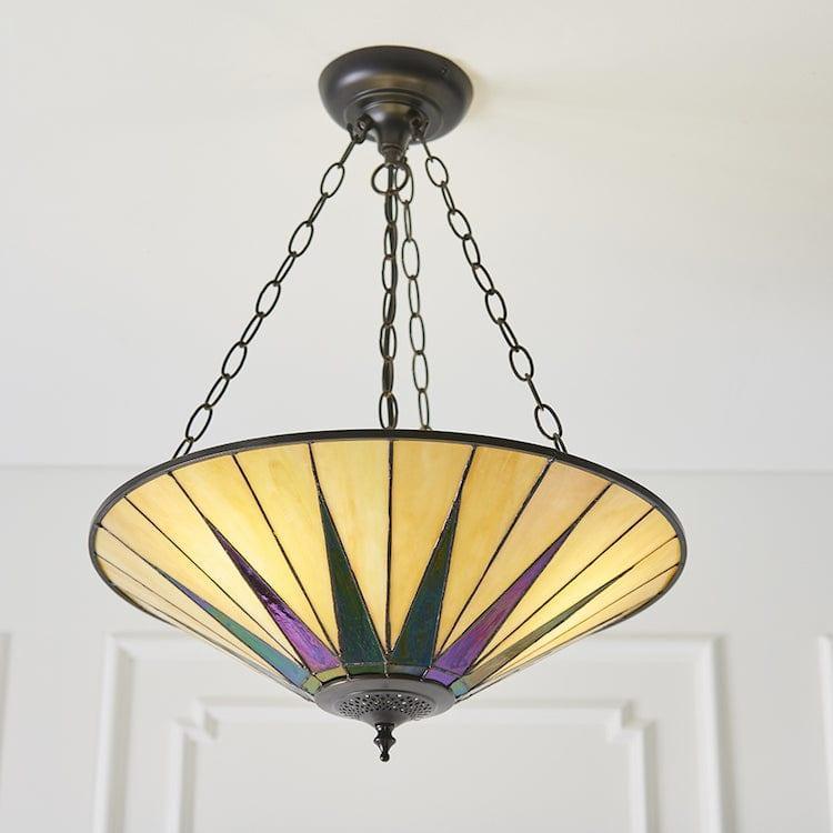 Lampadario Invertito Tiffany Dark Star Grande