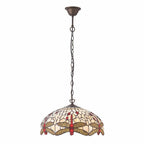 Lampada da soffitto Tiffany media a luce singola Dragonfly beige
