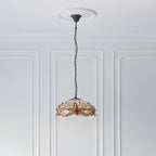 Lampada da soffitto Tiffany media a luce singola Dragonfly beige