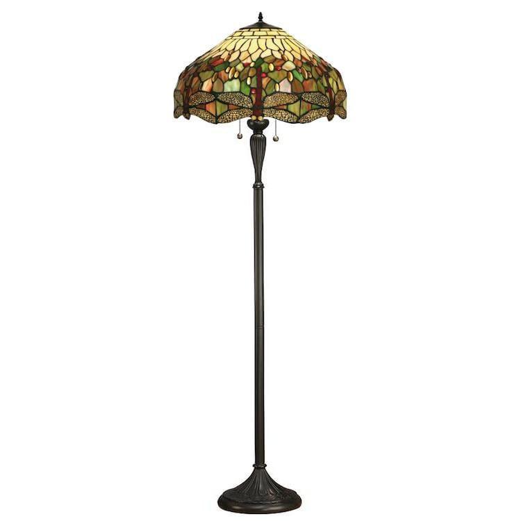 Lampada da terra Tiffany Green Dragonfly Interiors 1900