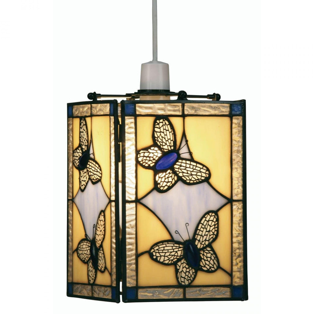 Lampada da soffitto Tiffany Easy Fit Farfalla Blu