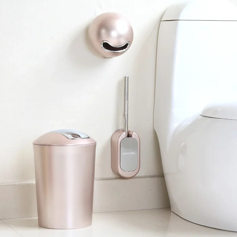 Porta Carta Igienica Spazzola per Toilette Cestino per Rifiuti Organizzatore per Bagno