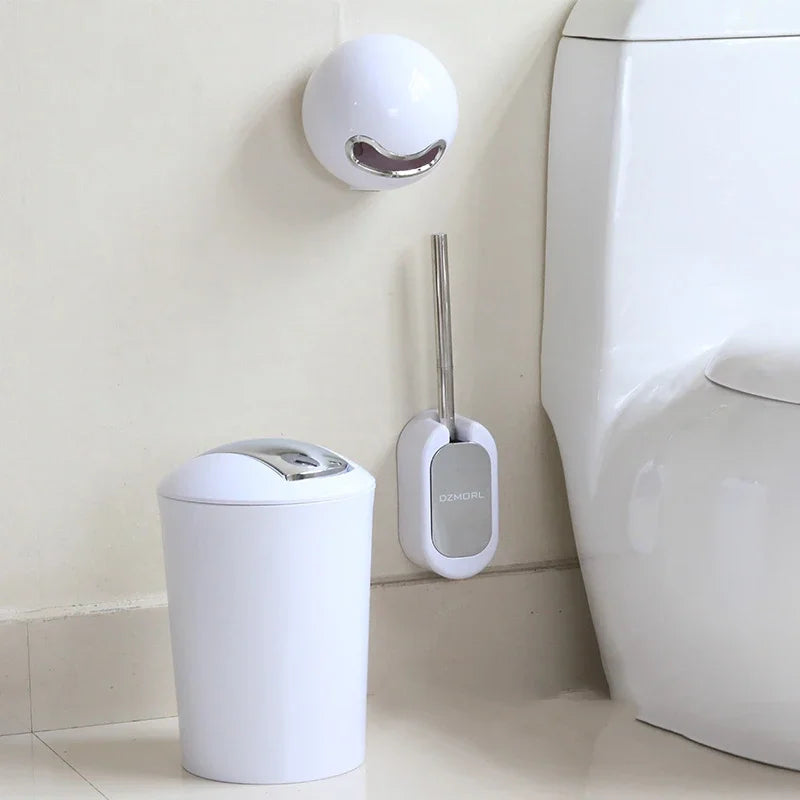 Porta Carta Igienica Spazzola per Toilette Cestino per Rifiuti Organizzatore per Bagno