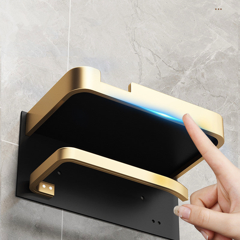 Portarotolo con Supporto per Telefono Porta Asciugamani Supporto per Rotolo di Carta