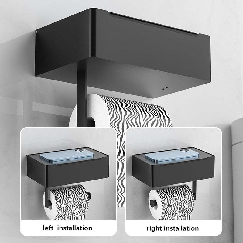 Portarotolo con Dispenser per Salviette - Scaffale Multi-funzione