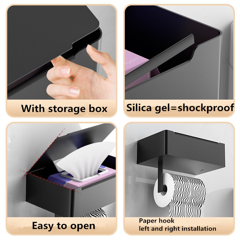 Portarotolo con Dispenser per Salviette - Scaffale Multi-funzione