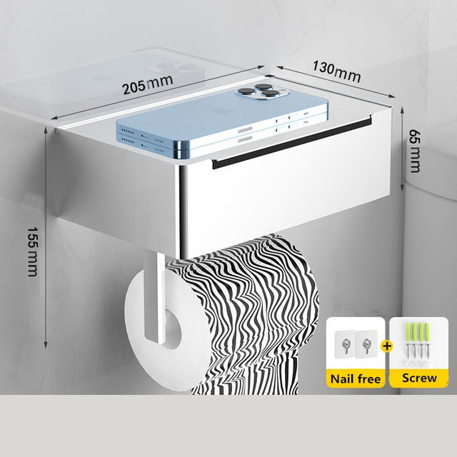 Portarotolo con Dispenser per Salviette - Scaffale Multi-funzione