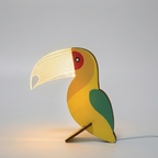 Lampada da Tavolo LED Animale in Legno Luce Notturna Design Scandinavo
