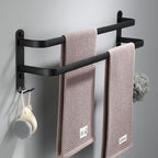 Portasciugamani da Muro Portasciugamani da Bagno in Alluminio Nero