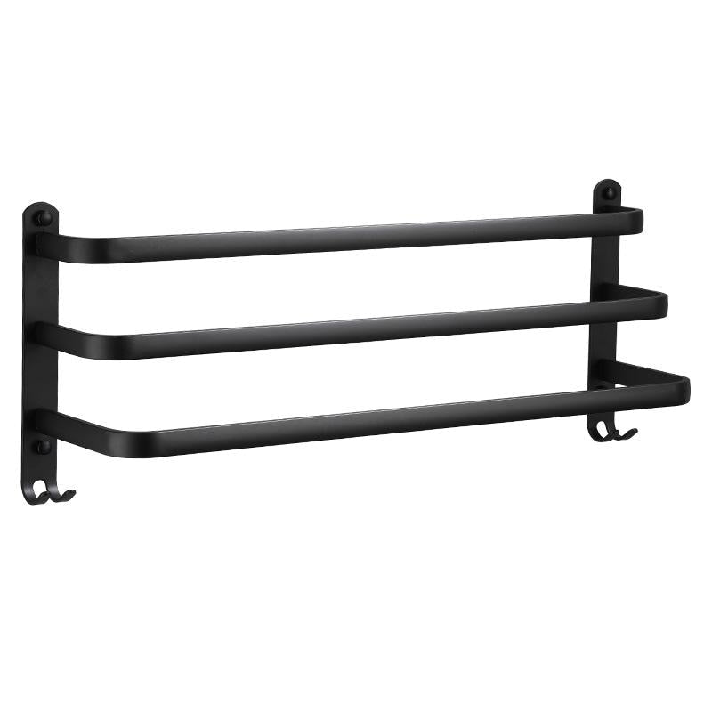 Portasciugamani da Muro Portasciugamani da Bagno in Alluminio Nero