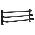 Portasciugamani da Muro Portasciugamani da Bagno in Alluminio Nero