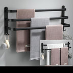 Portasciugamani da Muro Portasciugamani da Bagno in Alluminio Nero