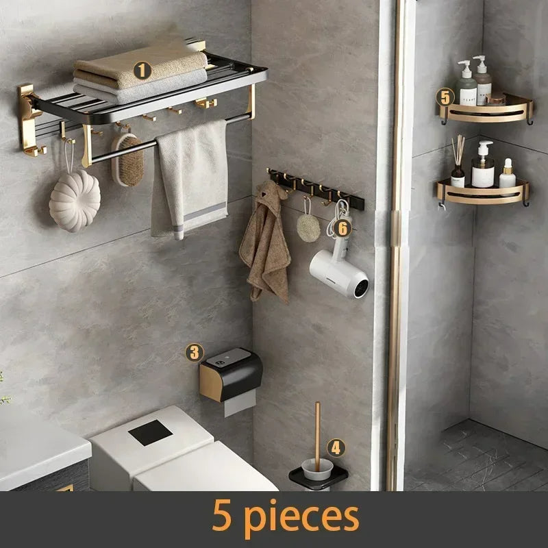 Portasciugamani in Alluminio Spaziale da Muro Accessorio da Bagno
