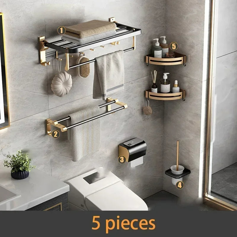 Portasciugamani in Alluminio Spaziale da Muro Accessorio da Bagno