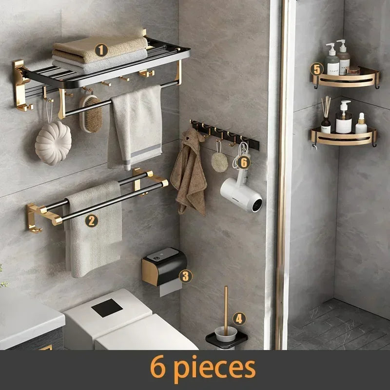 Portasciugamani in Alluminio Spaziale da Muro Accessorio da Bagno