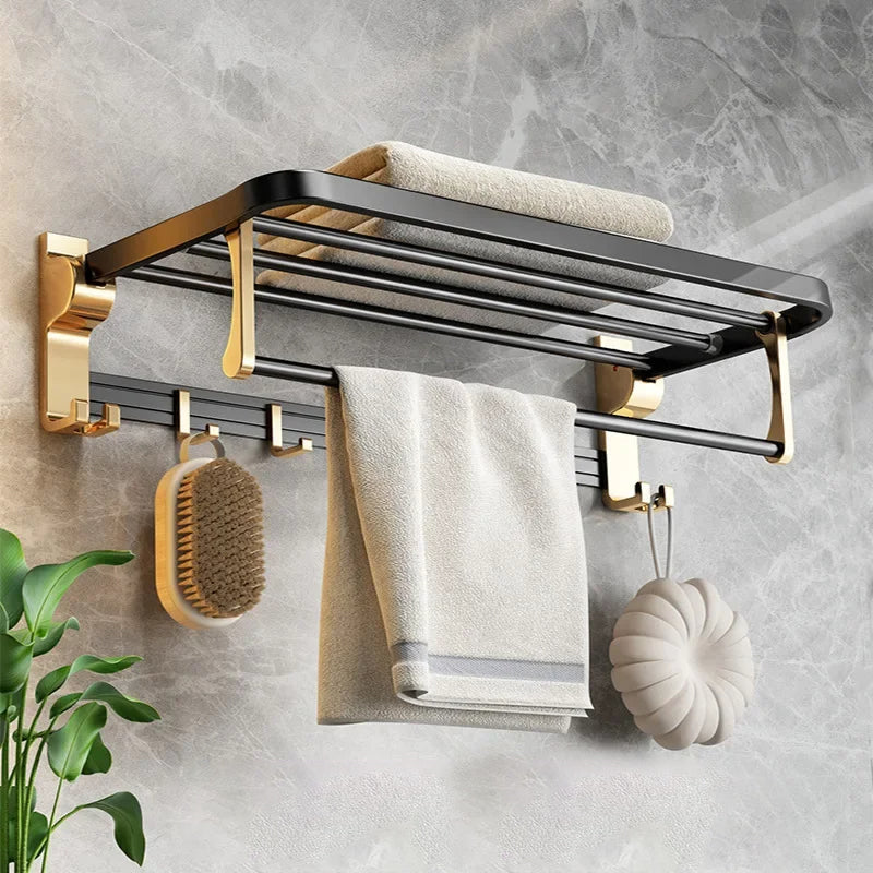 Portasciugamani in Alluminio Spaziale da Muro Accessorio da Bagno