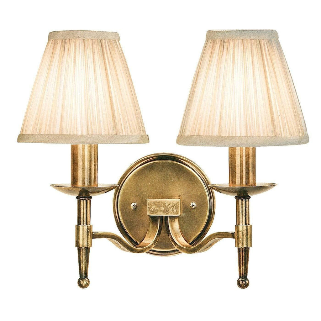 Lampada da Parete Doppia in Ottone Antico Stanford - Ombre Beige