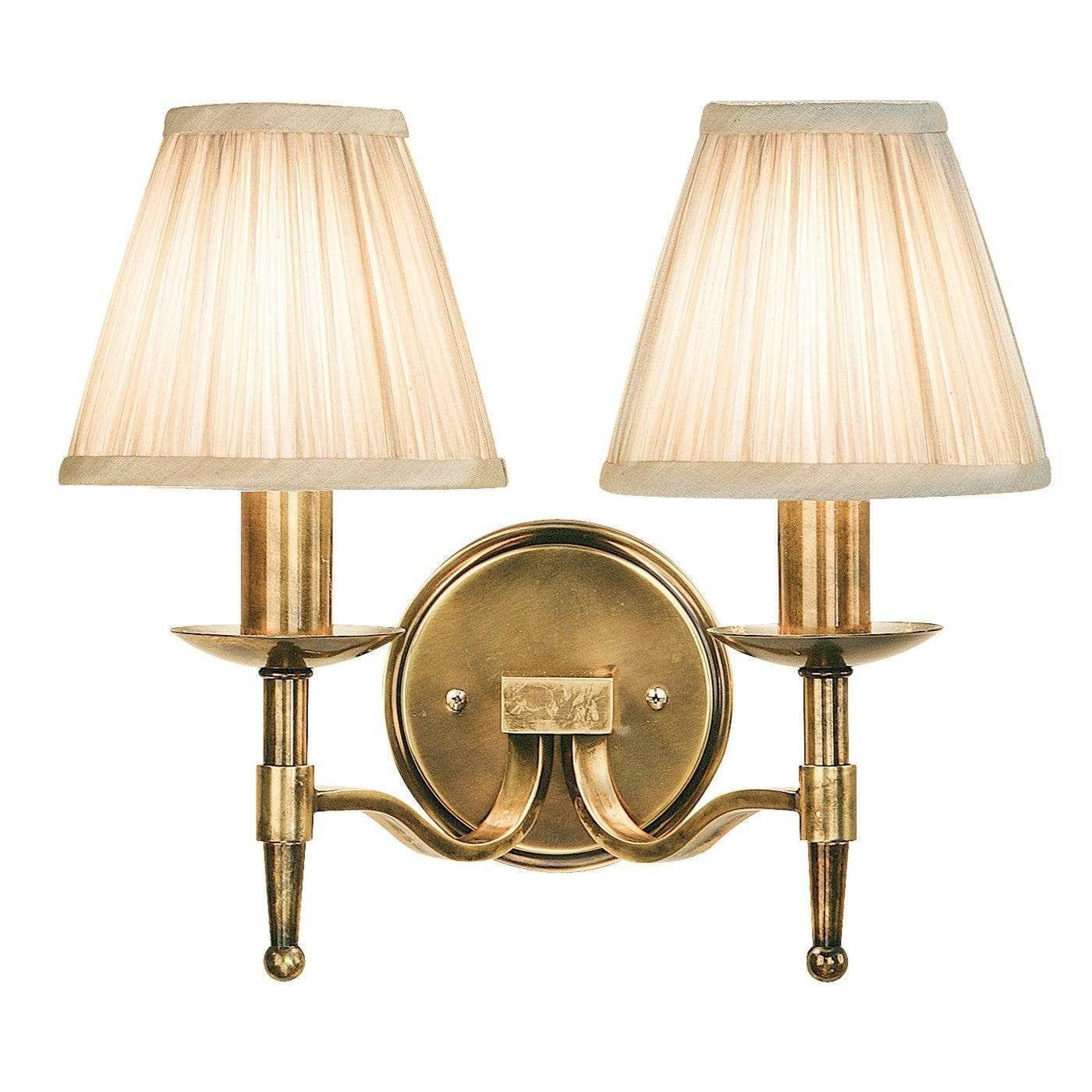 Lampada da Parete Doppia in Ottone Antico Stanford - Ombre Beige