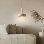 TranquilHalo – Lampada da soffitto retro LED in pietra e legno