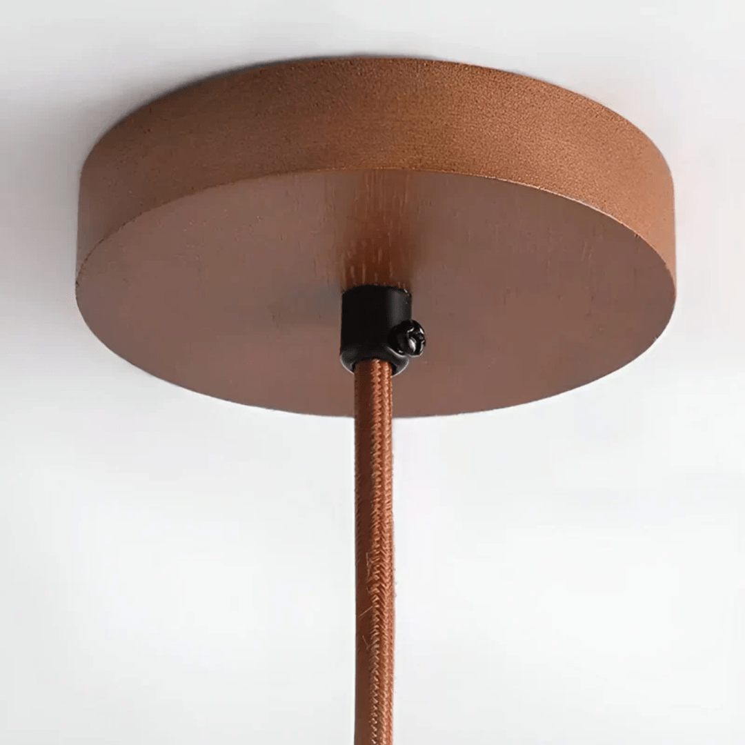TranquilHalo – Lampada da soffitto retro LED in pietra e legno
