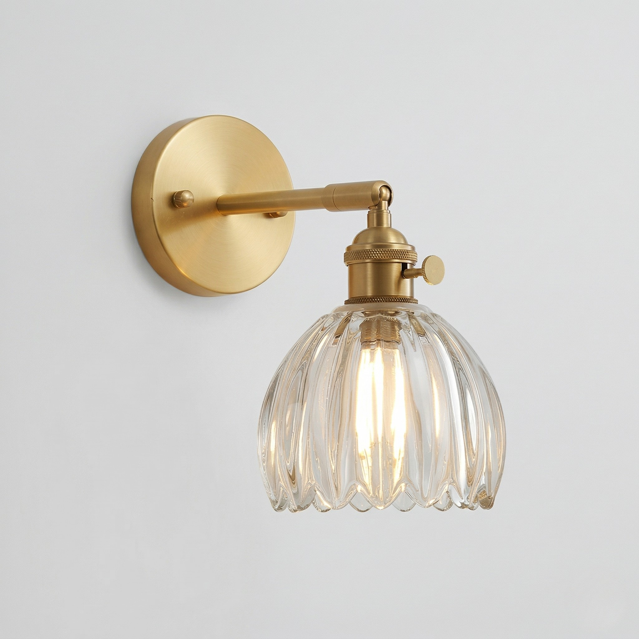 Applique da Parete in Vetro Stile Vintage Lampada Elegante Decorativa