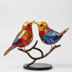 Decorazione da Finestra con Uccelli Colorati Stile Artistico per la Casa