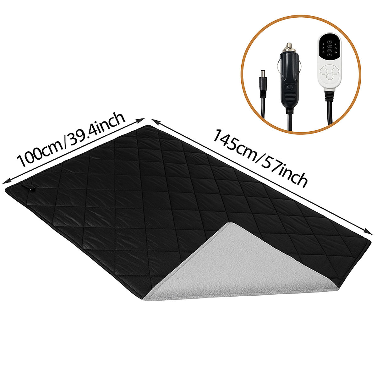 Coperta Riscaldata Portatile 12V per Viaggi in Auto con Collegamento USB