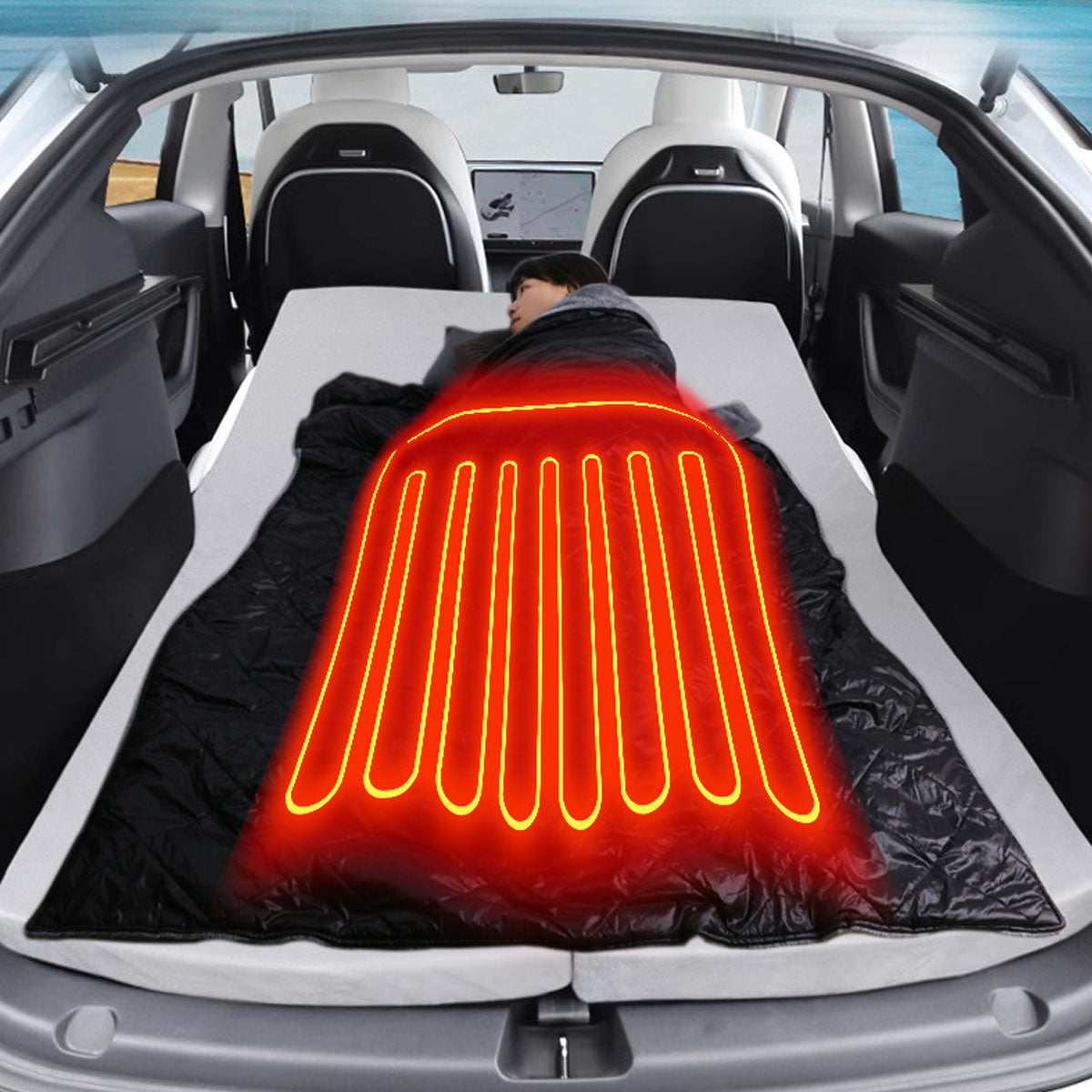 Coperta Riscaldata Portatile 12V per Viaggi in Auto con Collegamento USB