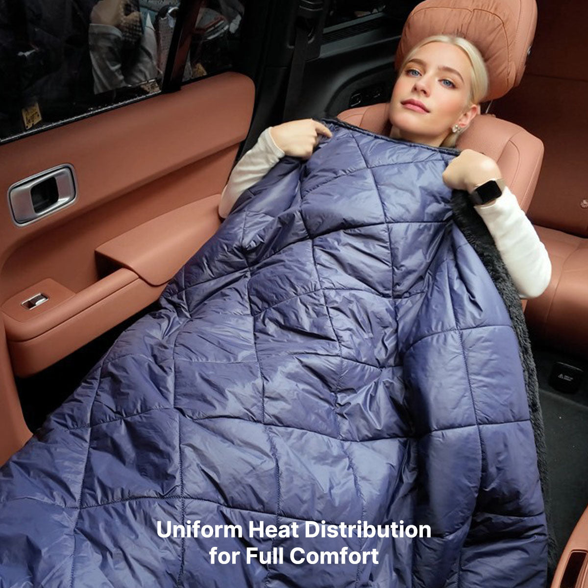 Coperta Riscaldata Portatile 12V per Viaggi in Auto con Collegamento USB