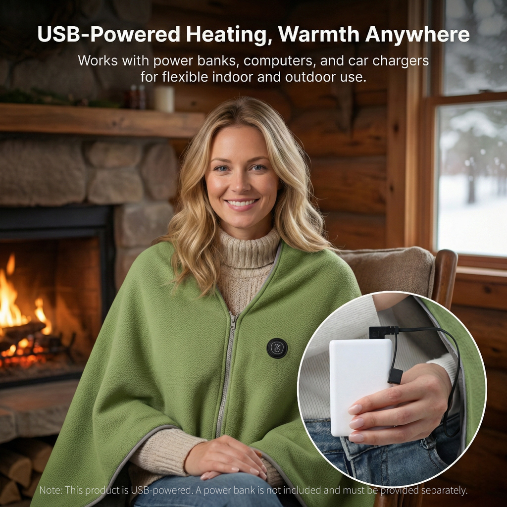 Sciarpa USB Riscaldata – Sciarpa Elettrica Portatile per Maggiore Calore