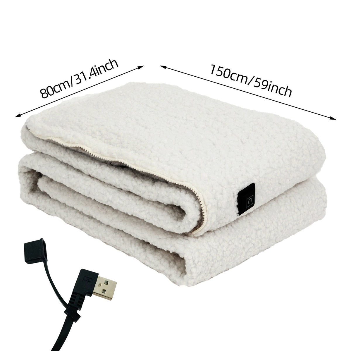 Coperta Riscaldata Portatile con Collegamento USB e 3 Impostazioni di Temperatura