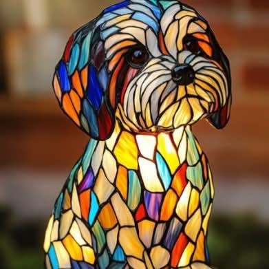 Lunaro - Lampada Notturna Artistica a LED con Razze di Cani per Decorazione d'Interni