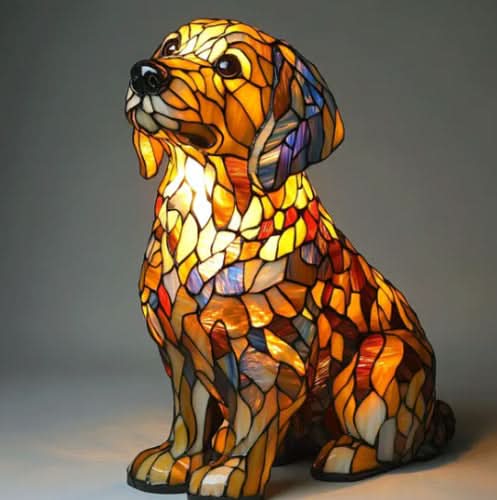Lunaro - Lampada Notturna Artistica a LED con Razze di Cani per Decorazione d'Interni