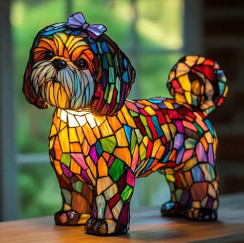 Lunaro - Lampada Notturna Artistica a LED con Razze di Cani per Decorazione d'Interni