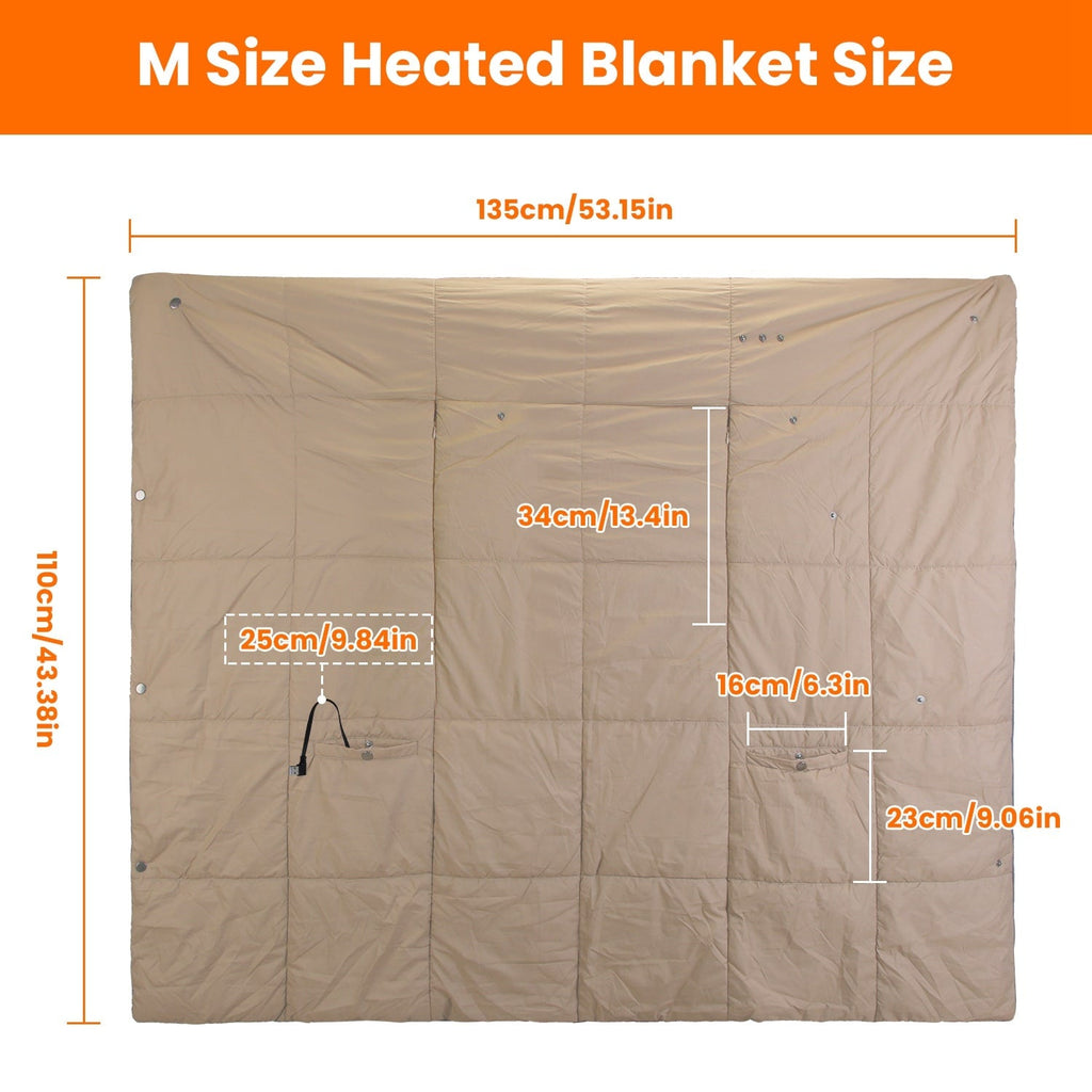 Coperta Riscaldata USB con Tasche e 6 Zone di Calore – Coperta Riscaldante Portatile