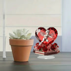 VALENTIA – Decorazione Elegante di Cupido e Cuore di Rosa per Regali di San Valentino