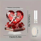VALENTIA – Decorazione Elegante di Cupido e Cuore di Rosa per Regali di San Valentino