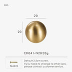 Manopole Rotonde in Ottone Ingrid