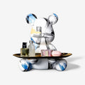 BearCraft - Figura di orso graffiti con vassoio per esposizione decorativa