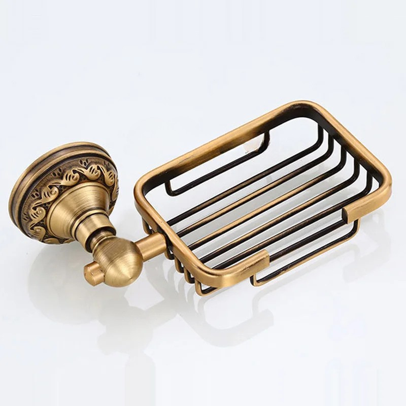 Cestino per Sapone in Alluminio Vintage Ottone Antico per Bagno