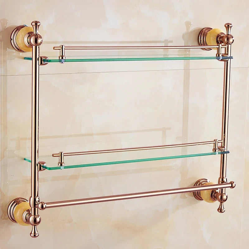 Mensola per Asciugamani in Ottone Vintage con Porta Sapone Accessorio da Bagno in Metallo